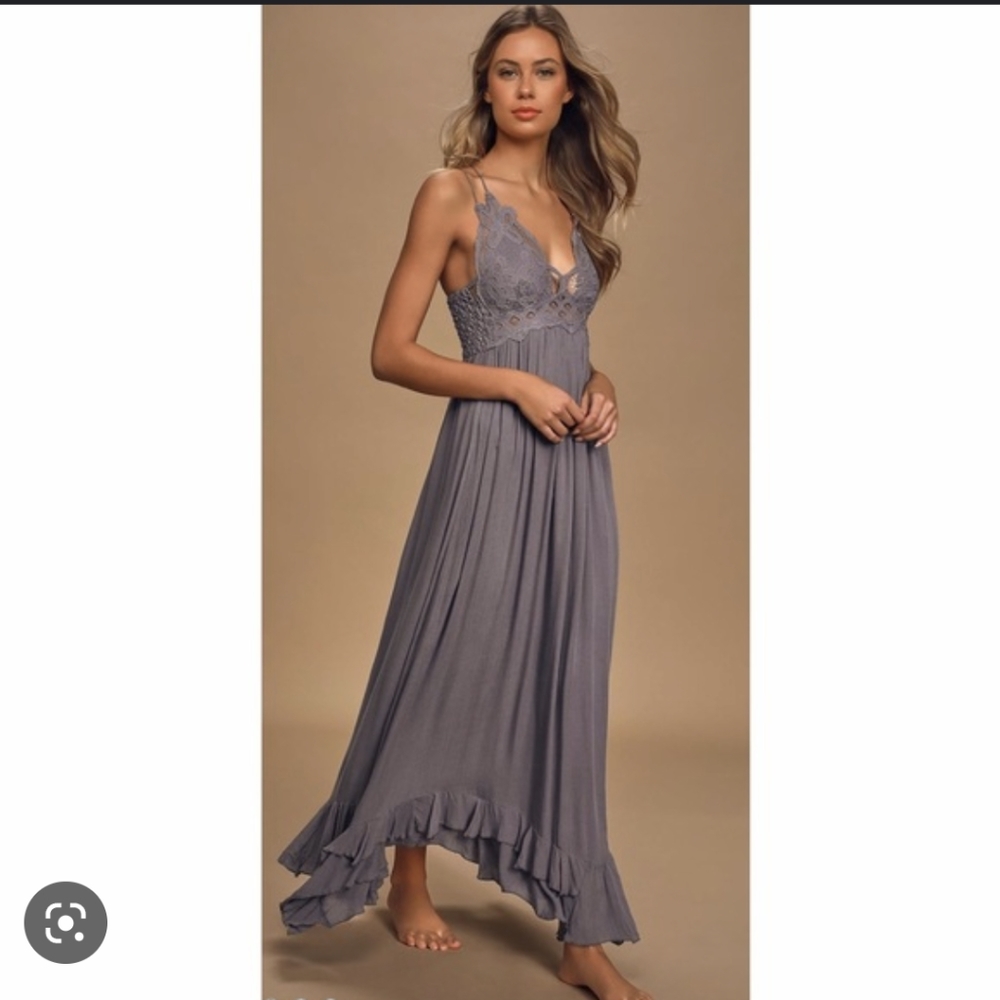 Free People Adella Maxi Dress in Slate grey Small